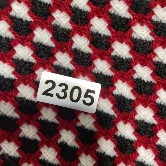 Nordstrom Large Black, Red, & White Knit Scarf - Picture 9 of 10